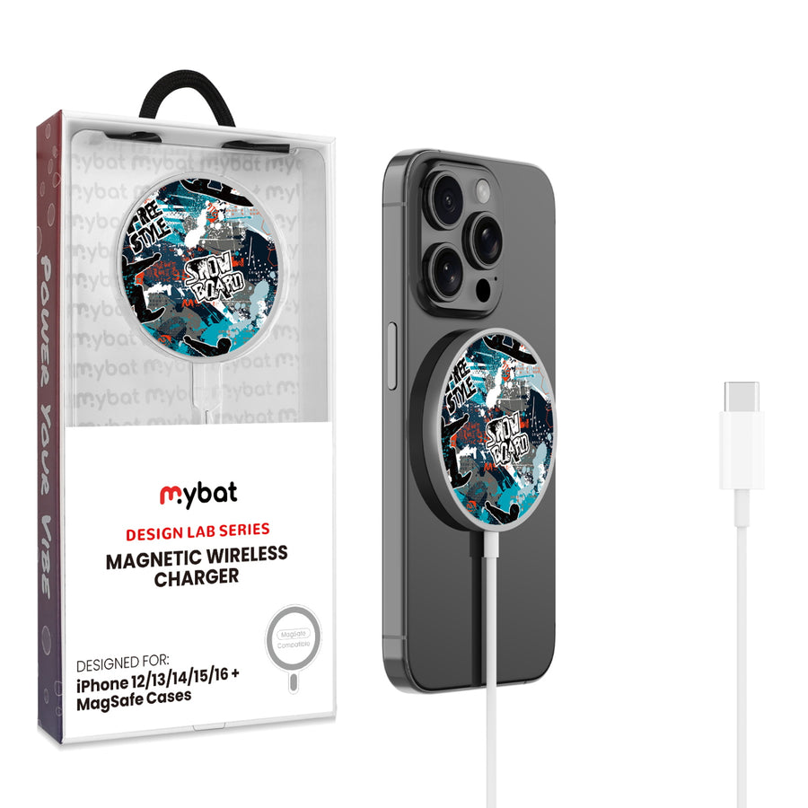 MyBat Design Lab Magnetic Wireless Charger - Silver - Shredding Freestyle - MCGWIRC18SL-326-1.jpg