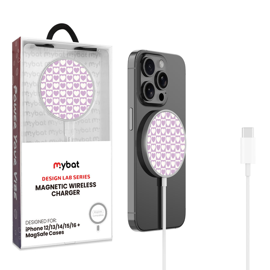 MyBat Design Lab Magnetic Wireless Charger - Silver - Heart Grid - MCGWIRC18SL-339-1.jpg