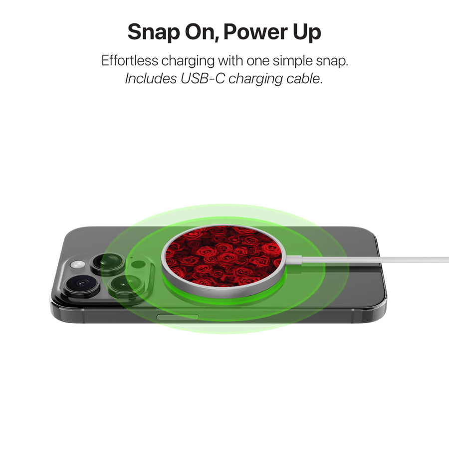 MyBat Design Lab Magnetic Wireless Charger - Silver - Red Roses - MCGWIRC18SL-343-4.jpg