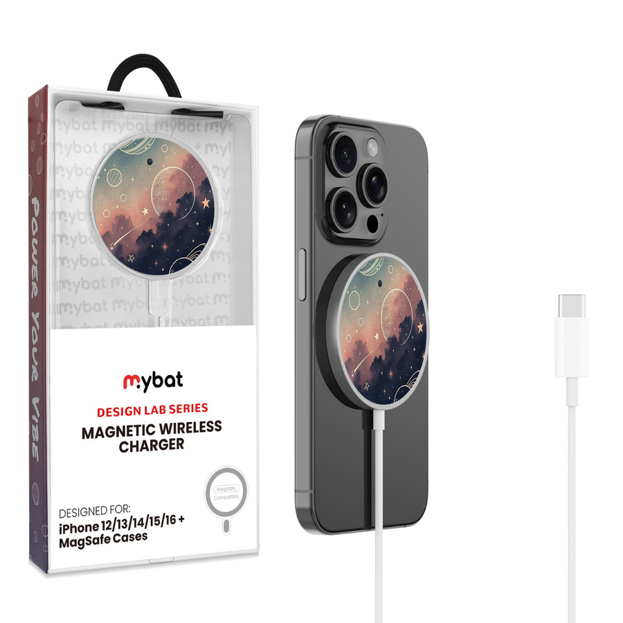 MyBat Design Lab Magnetic Wireless Charger - Silver - Planets and Stars - MCGWIRC18SL-356-1.jpg