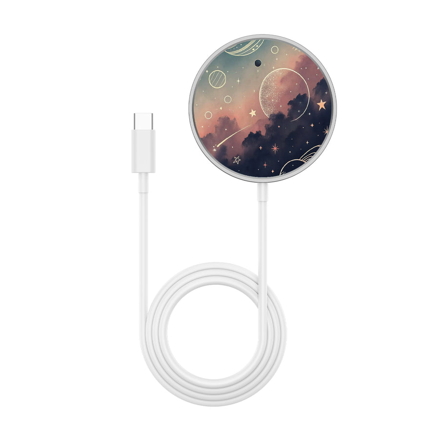 MyBat Design Lab Magnetic Wireless Charger - Silver - Planets and Stars - MCGWIRC18SL-356-3.jpg