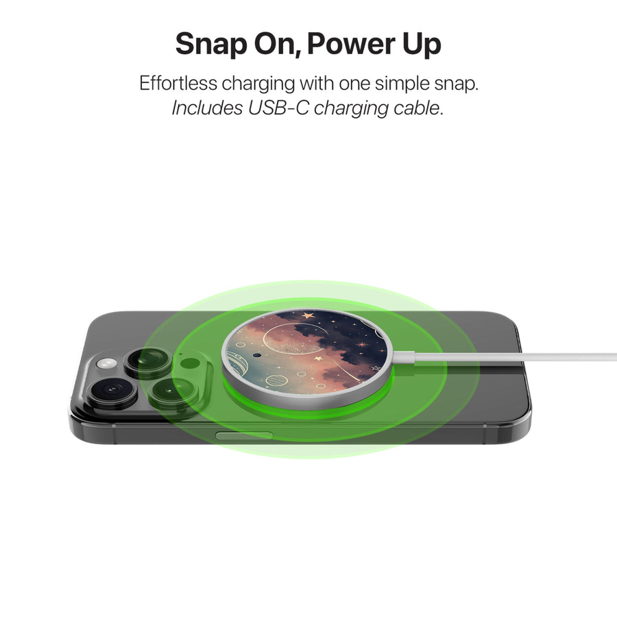 MyBat Design Lab Magnetic Wireless Charger - Silver - Planets and Stars - MCGWIRC18SL-356-4.jpg