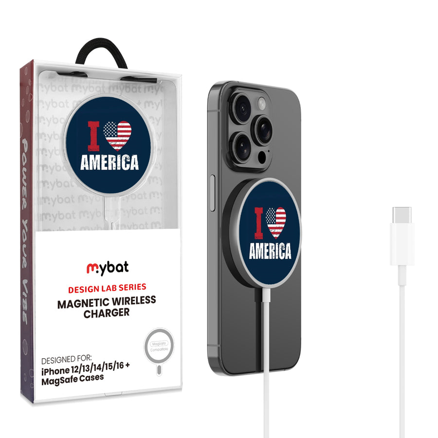 MyBat Design Lab Magnetic Wireless Charger - Silver - I Love America - MCGWIRC18SL-358-1.jpg