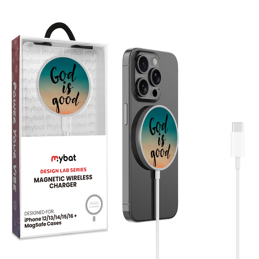 MyBat Design Lab Magnetic Wireless Charger - Silver - God is Good - MCGWIRC18SL-364-1.jpg
