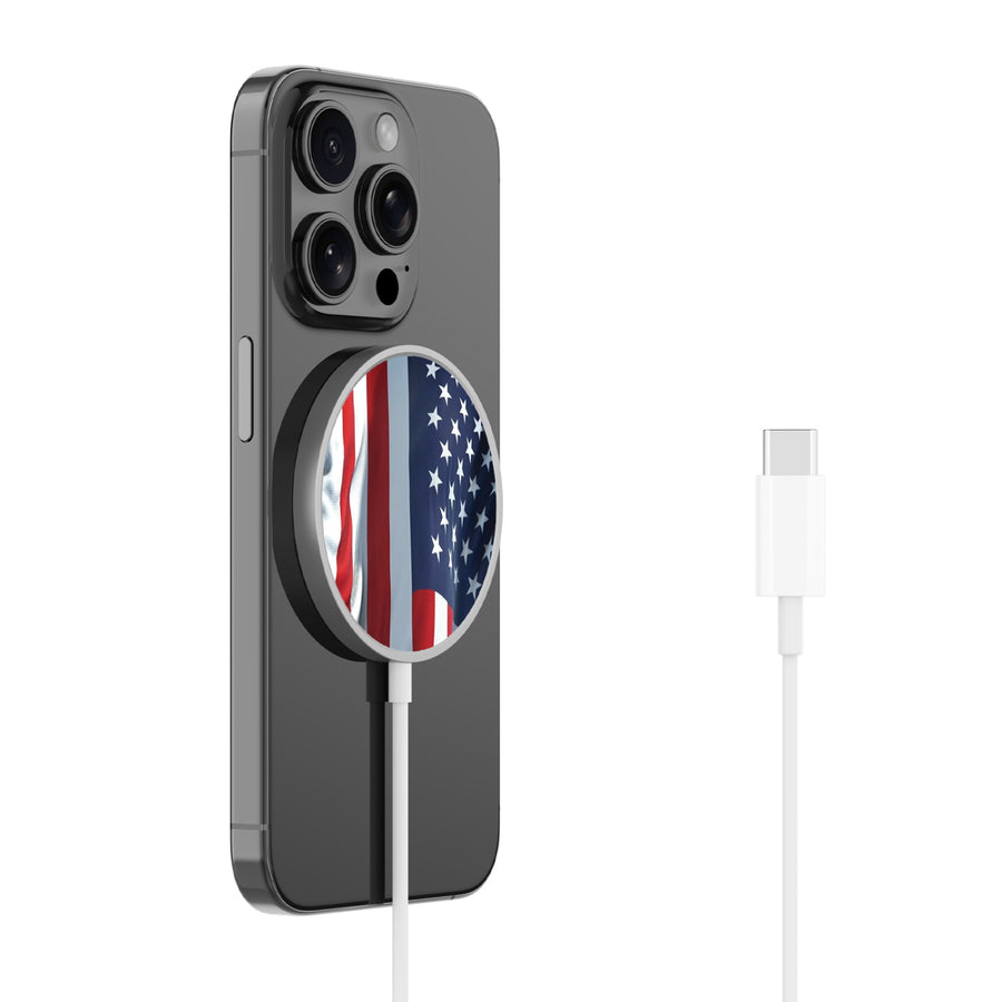 MyBat Design Lab Magnetic Wireless Charger - Silver - Waving USA FLag - MCGWIRC18SL-367-2.jpg