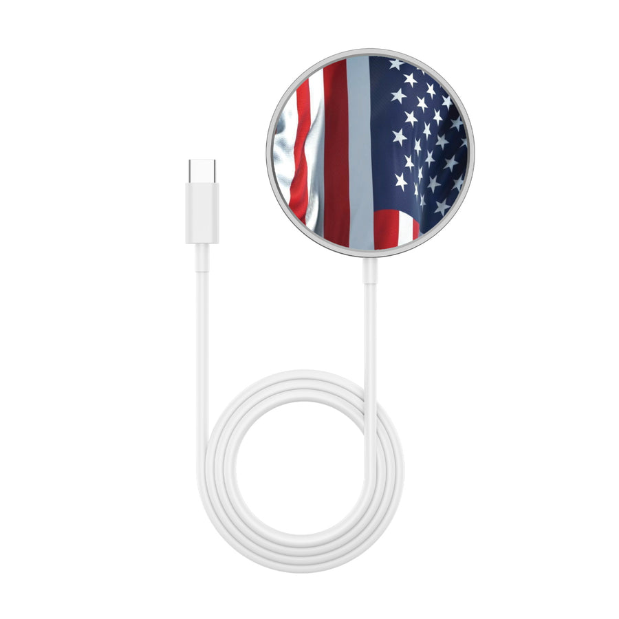 MyBat Design Lab Magnetic Wireless Charger - Silver - Waving USA FLag - MCGWIRC18SL-367-3.jpg
