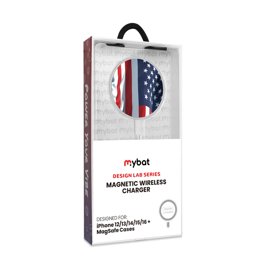 MyBat Design Lab Magnetic Wireless Charger - Silver - Waving USA FLag - MCGWIRC18SL-367-8.jpg