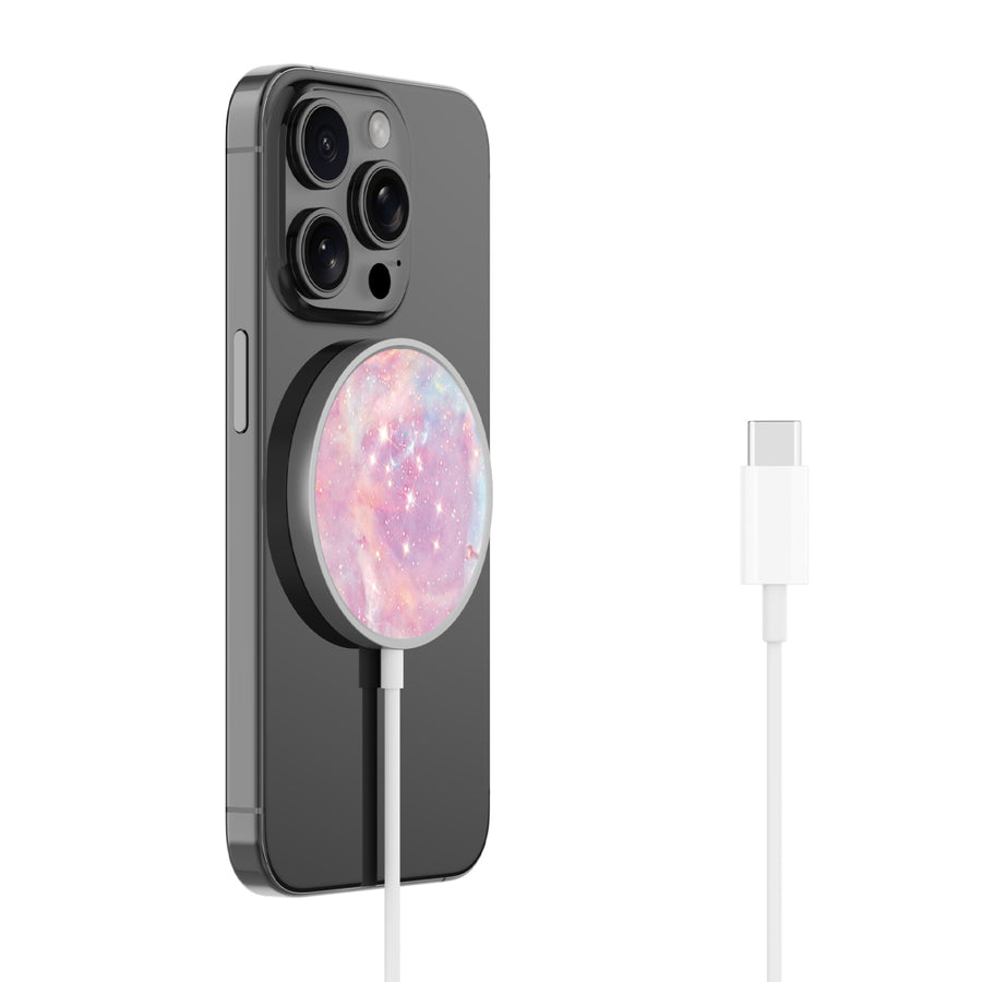 MyBat Design Lab Magnetic Wireless Charger - Silver - Pink Galaxies - MCGWIRC18SL-368-2.jpg