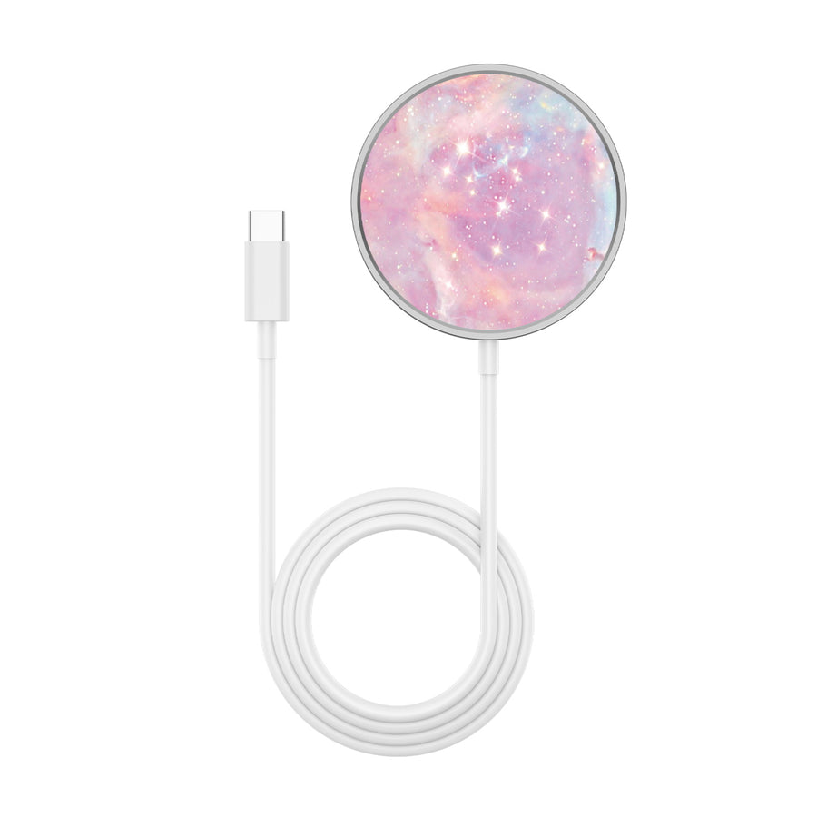MyBat Design Lab Magnetic Wireless Charger - Silver - Pink Galaxies - MCGWIRC18SL-368-3.jpg