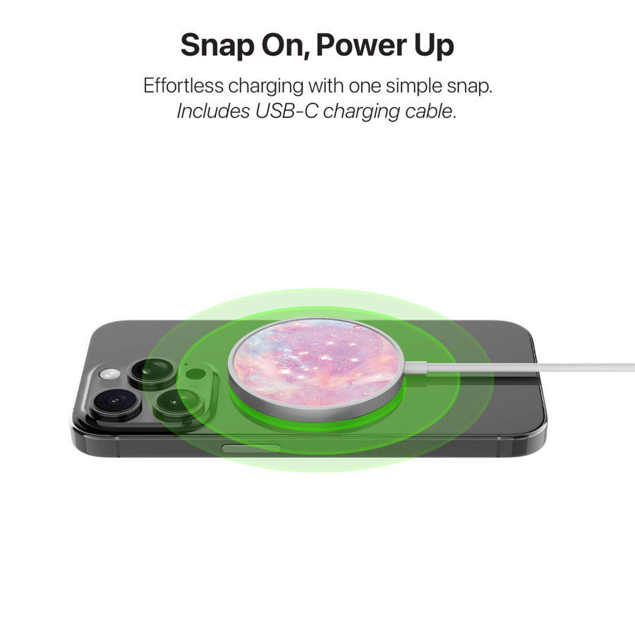 MyBat Design Lab Magnetic Wireless Charger - Silver - Pink Galaxies - MCGWIRC18SL-368-4.jpg