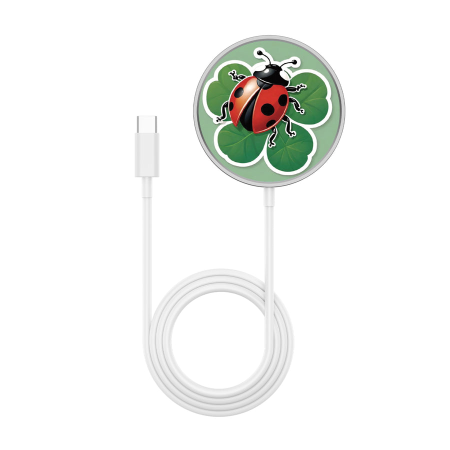 MyBat Design Lab Magnetic Wireless Charger - Silver - Ladybug Luck - MCGWIRC18SL-373-3.jpg
