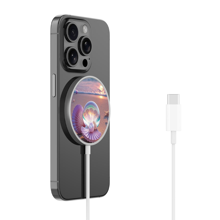 MyBat Design Lab Magnetic Wireless Charger - Silver - Seashell Beach - MCGWIRC18SL-374-2.jpg