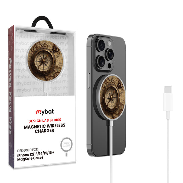 MyBat Design Lab Magnetic Wireless Charger - Silver - Compass - MCGWIRC18SL-378-1.jpg