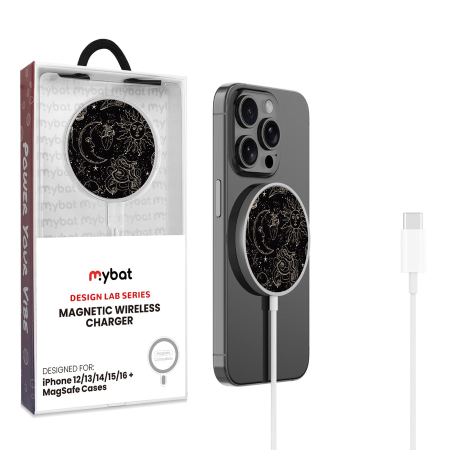 MyBat Design Lab Magnetic Wireless Charger - Silver - Mystic Elements