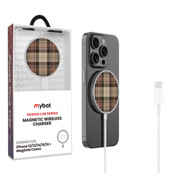 MyBat Design Lab Magnetic Wireless Charger - Silver - Mocha Flannel - MCGWIRC18SL-431-1.jpg
