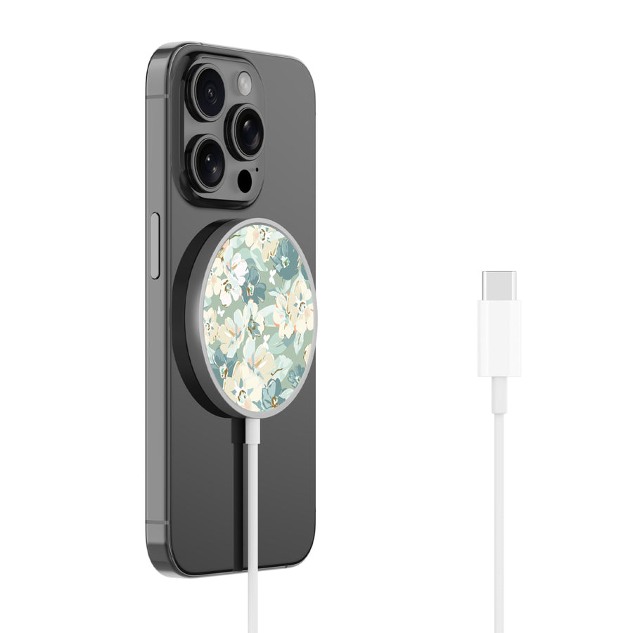 MyBat Design Lab Magnetic Wireless Charger - Silver - Vintage Garden - MCGWIRC18SL-432-2.jpg
