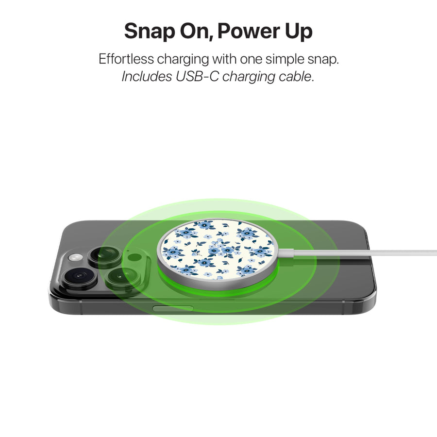 MyBat Design Lab Magnetic Wireless Charger - Silver - Porcelain Petals - MCGWIRC18SL-437-4.jpg