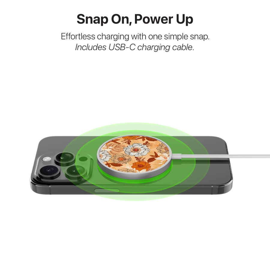 MyBat Design Lab Magnetic Wireless Charger - Silver - Retro Bouquet - MCGWIRC18SL-440-4.jpg