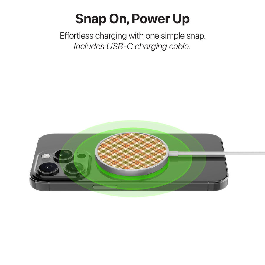 MyBat Design Lab Magnetic Wireless Charger - Silver - Autumn Tartan - MCGWIRC18SL-446-4.jpg