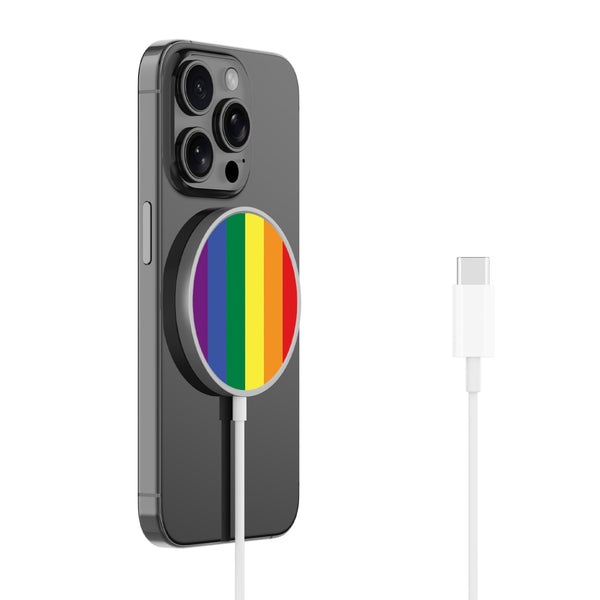 MyBat Design Lab Magnetic Wireless Charger - Silver - Rainbow Stripes - MCGWIRC18SL-459-2.jpg