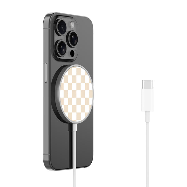 MyBat Design Lab Magnetic Wireless Charger - Silver - Tan Check - MCGWIRC18SL-475-2.jpg