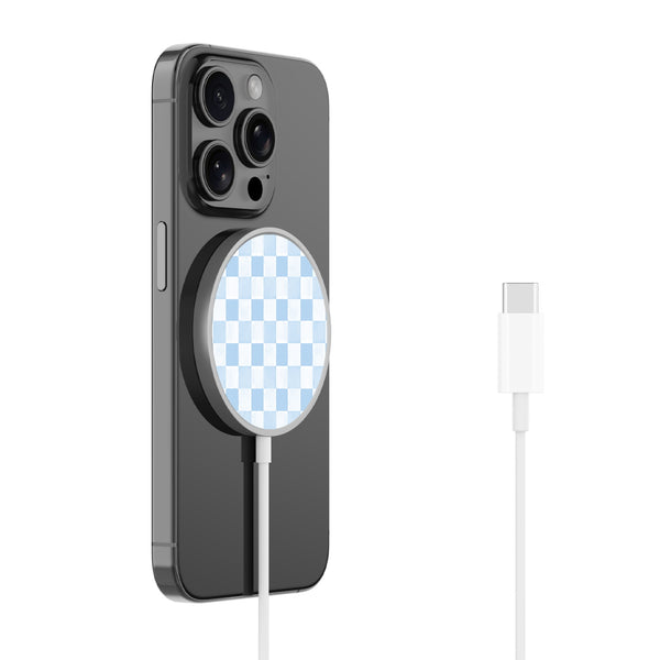 MyBat Design Lab Magnetic Wireless Charger - Silver - Sky Blue Check - MCGWIRC18SL-478-2.jpg