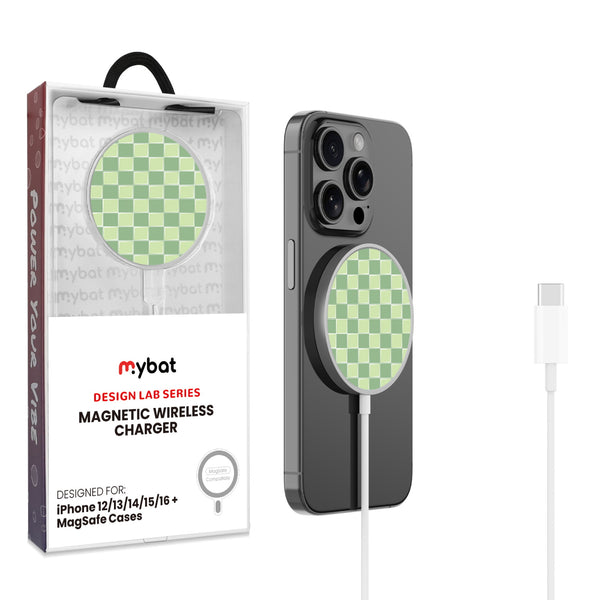 MyBat Design Lab Magnetic Wireless Charger - Silver - Matcha Check - MCGWIRC18SL-482-1.jpg