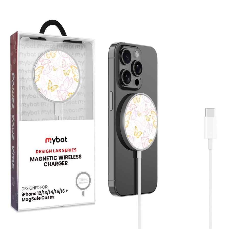 MyBat Design Lab Magnetic Wireless Charger - Silver - Wing Outline