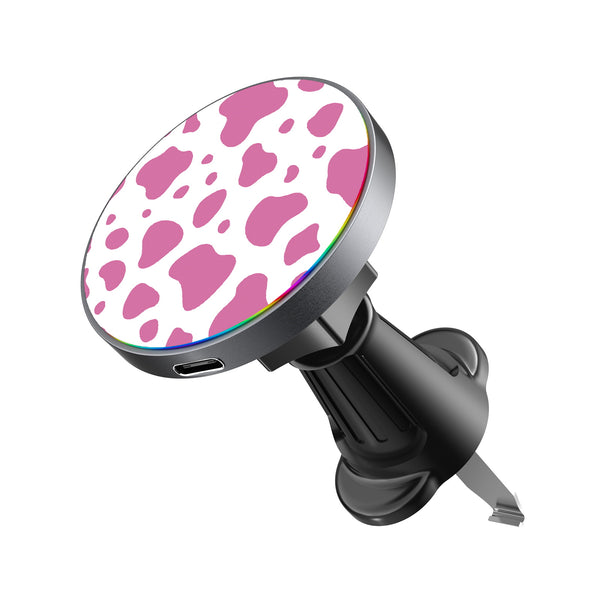 MyBat Design Lab Magnetic Wireless Charging Vent Mount - Black - Pink Cow Print - MCGWIRC21BK-015-2.jpg
