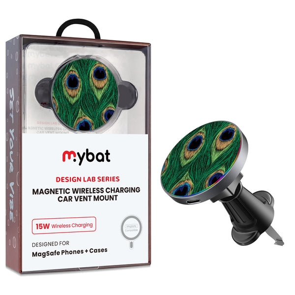 MyBat Design Lab Magnetic Wireless Charging Vent Mount - Black - Peacock Feathers - MCGWIRC21BK-018-1.jpg