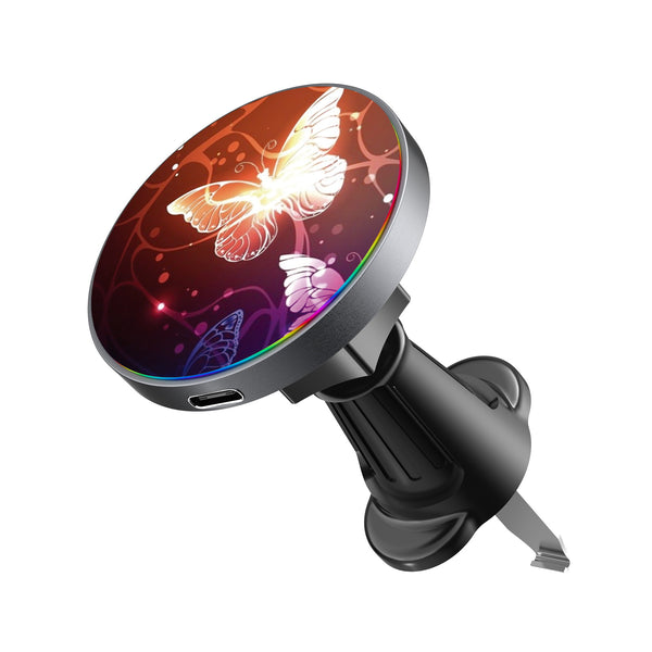 MyBat Design Lab Magnetic Wireless Charging Vent Mount - Black - Neon Butterflies - MCGWIRC21BK-022-2.jpg
