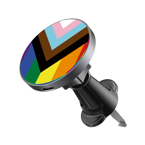 MyBat Design Lab Magnetic Wireless Charging Vent Mount - Black - LGBTQ+ Flag - MCGWIRC21BK-034-2.jpg