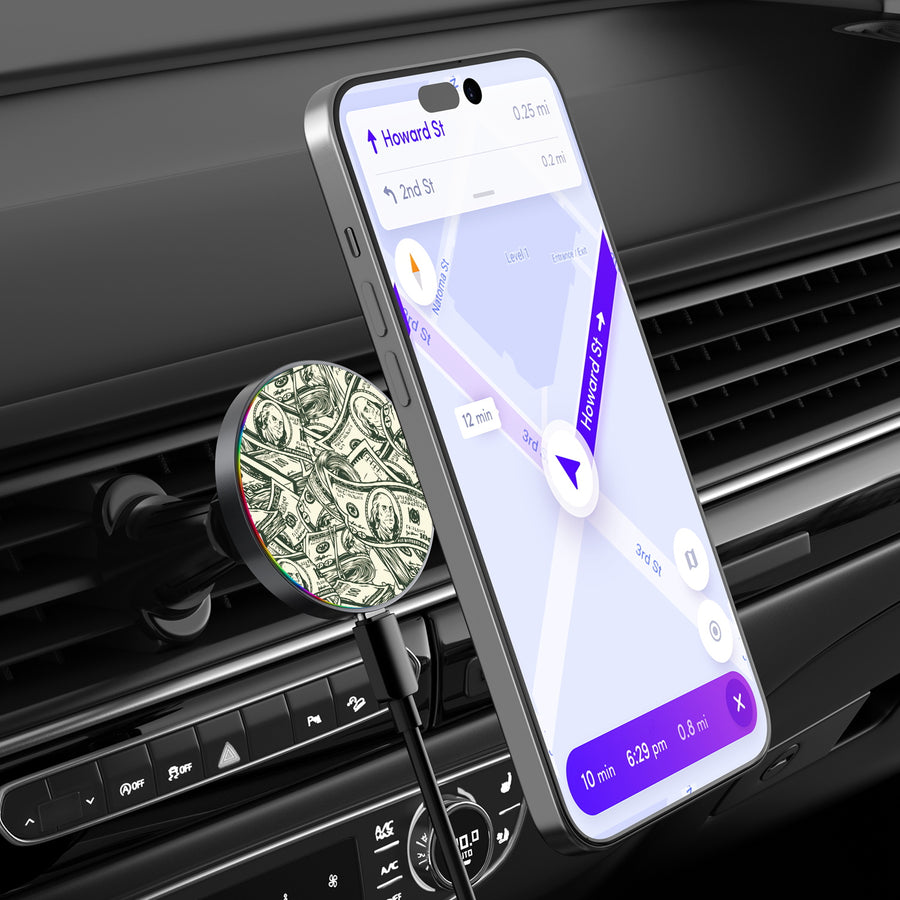 MyBat Design Lab Magnetic Wireless Charging Vent Mount - Black - Money Stack - MCGWIRC21BK-082-3.jpg