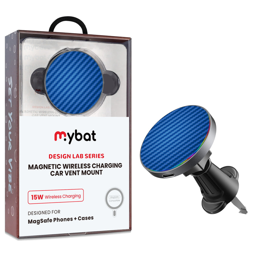 MyBat Design Lab Magnetic Wireless Charging Vent Mount - Black - Blue Carbon Fiber - MCGWIRC21BK-084-1.jpg