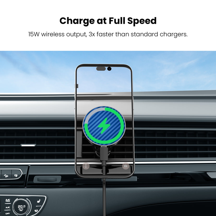 MyBat Design Lab Magnetic Wireless Charging Vent Mount - Black - Blue Carbon Fiber - MCGWIRC21BK-084-5.jpg