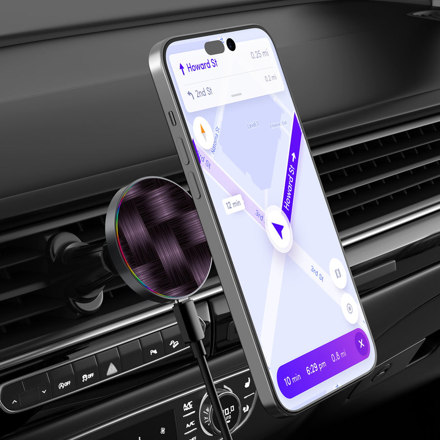 MyBat Design Lab Magnetic Wireless Charging Vent Mount - Black - Woven Carbon Fiber - MCGWIRC21BK-085-3.jpg