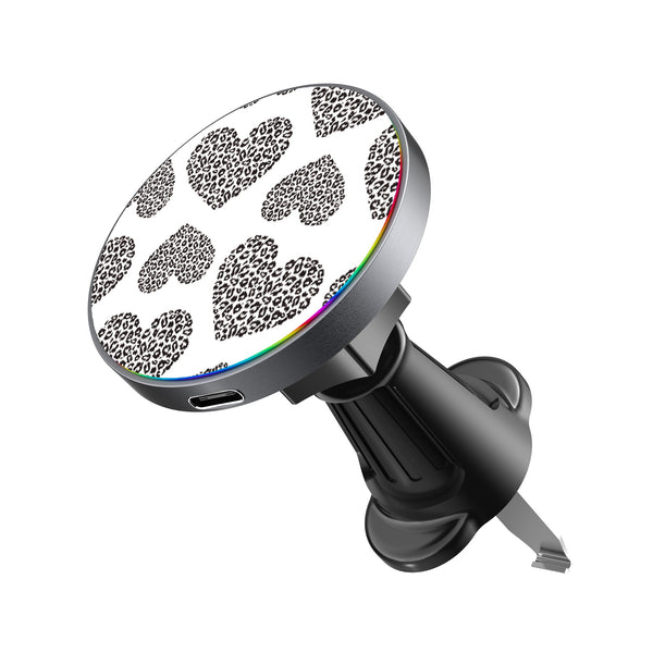 MyBat Design Lab Magnetic Wireless Charging Vent Mount - Black - Leopard Print Hearts - MCGWIRC21BK-098-2.jpg