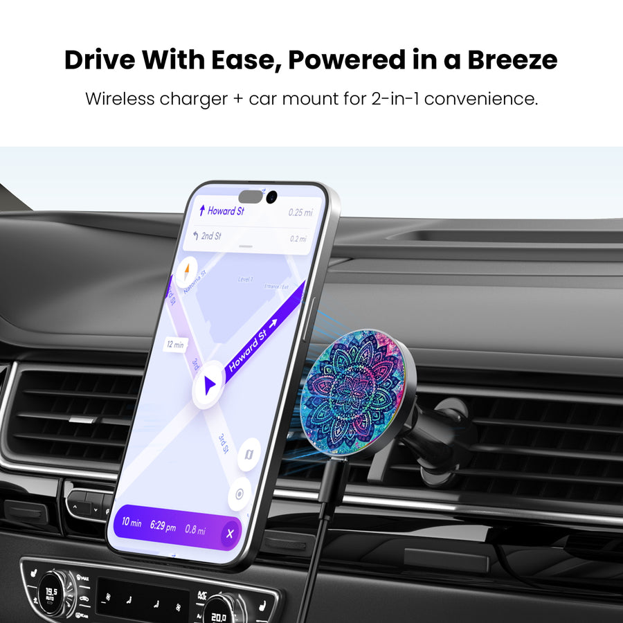 MyBat Design Lab Magnetic Wireless Charging Vent Mount - Black - Cosmic Mandala - MCGWIRC21BK-165-4.jpg