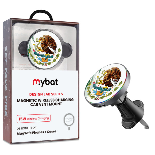 MyBat Design Lab Magnetic Wireless Charging Vent Mount - Black - Bandera de México - MCGWIRC21BK-174-1.jpg