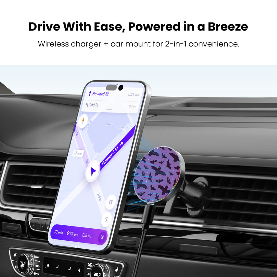 MyBat Design Lab Magnetic Wireless Charging Vent Mount - Black - Flying Bats - MCGWIRC21BK-220-4.jpg