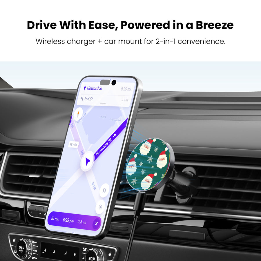 MyBat Design Lab Magnetic Wireless Charging Vent Mount - Black - Jolly Saint Nick - MCGWIRC21BK-271-4.jpg