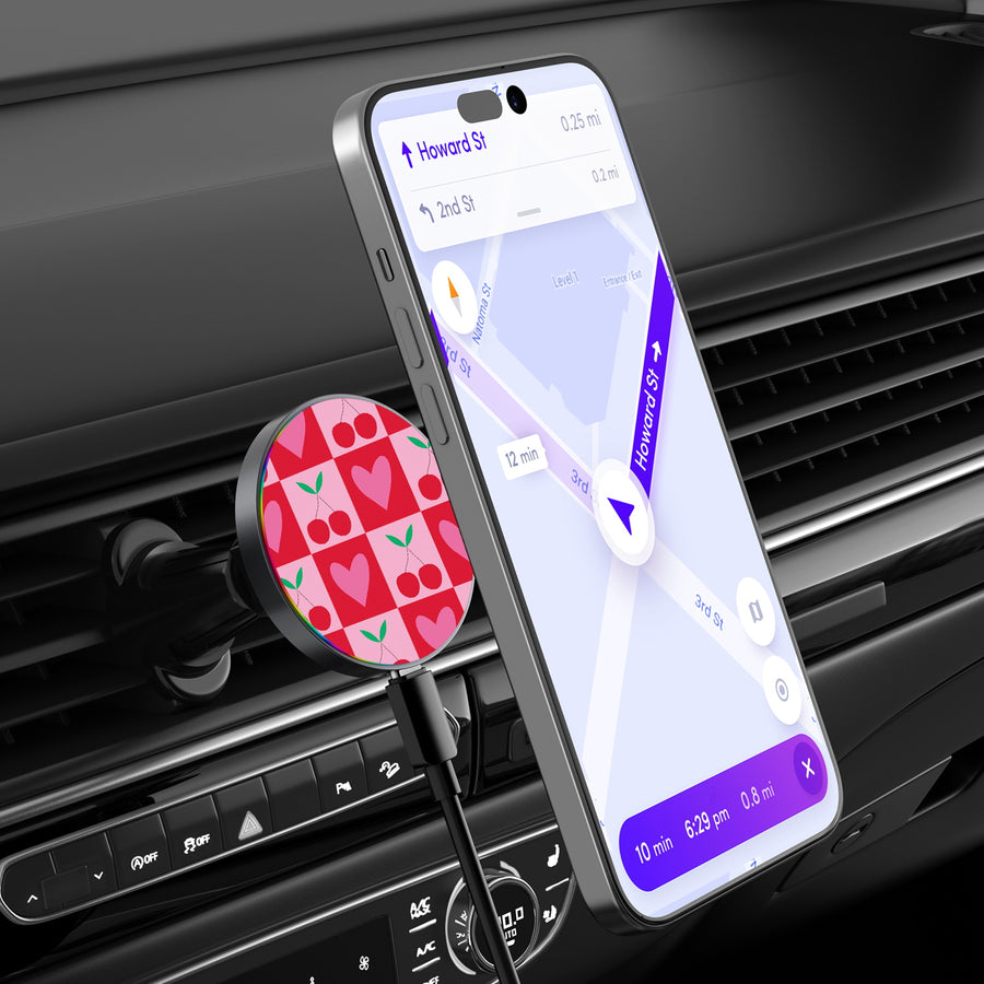 MyBat Design Lab Magnetic Wireless Charging Vent Mount - Black - Cherry Hearts - MCGWIRC21BK-334-3.jpg