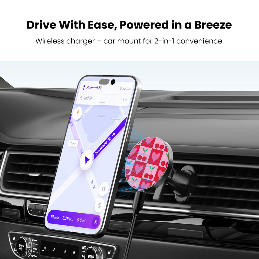 MyBat Design Lab Magnetic Wireless Charging Vent Mount - Black - Cherry Hearts - MCGWIRC21BK-334-4.jpg