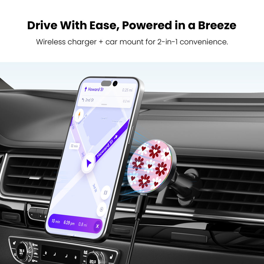 MyBat Design Lab Magnetic Wireless Charging Vent Mount - Black - Love in Bloom - MCGWIRC21BK-341-4.jpg