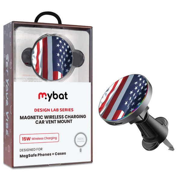 MyBat Design Lab Magnetic Wireless Charging Vent Mount - Black - Waving USA FLag - MCGWIRC21BK-367-1.jpg
