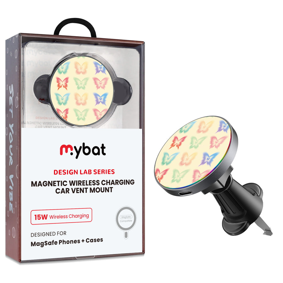 MyBat Design Lab Magnetic Wireless Charging Vent Mount - Black - Technicolor Butterflies - MCGWIRC21BK-487-1.jpg