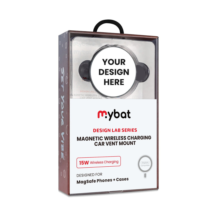MyBat Design Lab Magnetic Wireless Charging Vent Mount - Black - Custom Prints Only (No Blanks)