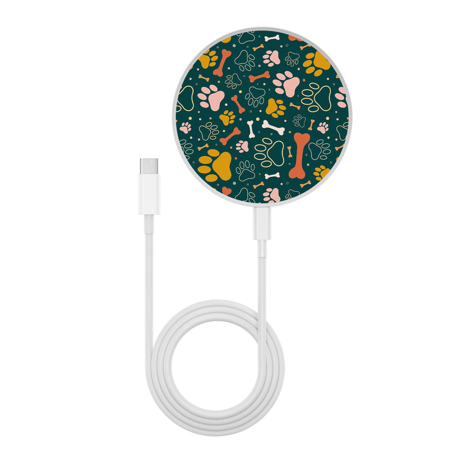 MyBat Design Lab Series Wireless Charging Pad - Silver - Paw Prints & Bones - MCGWIRC22SL-003-3.jpg