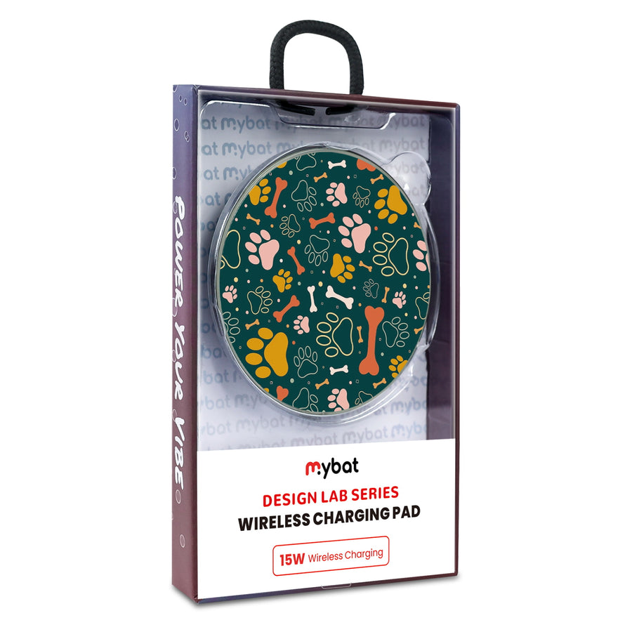MyBat Design Lab Series Wireless Charging Pad - Silver - Paw Prints & Bones - MCGWIRC22SL-003-9.jpg