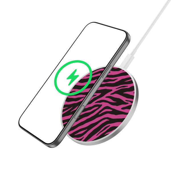 MyBat Design Lab Series Wireless Charging Pad - Silver - Pink Zebra Print - MCGWIRC22SL-010-2.jpg